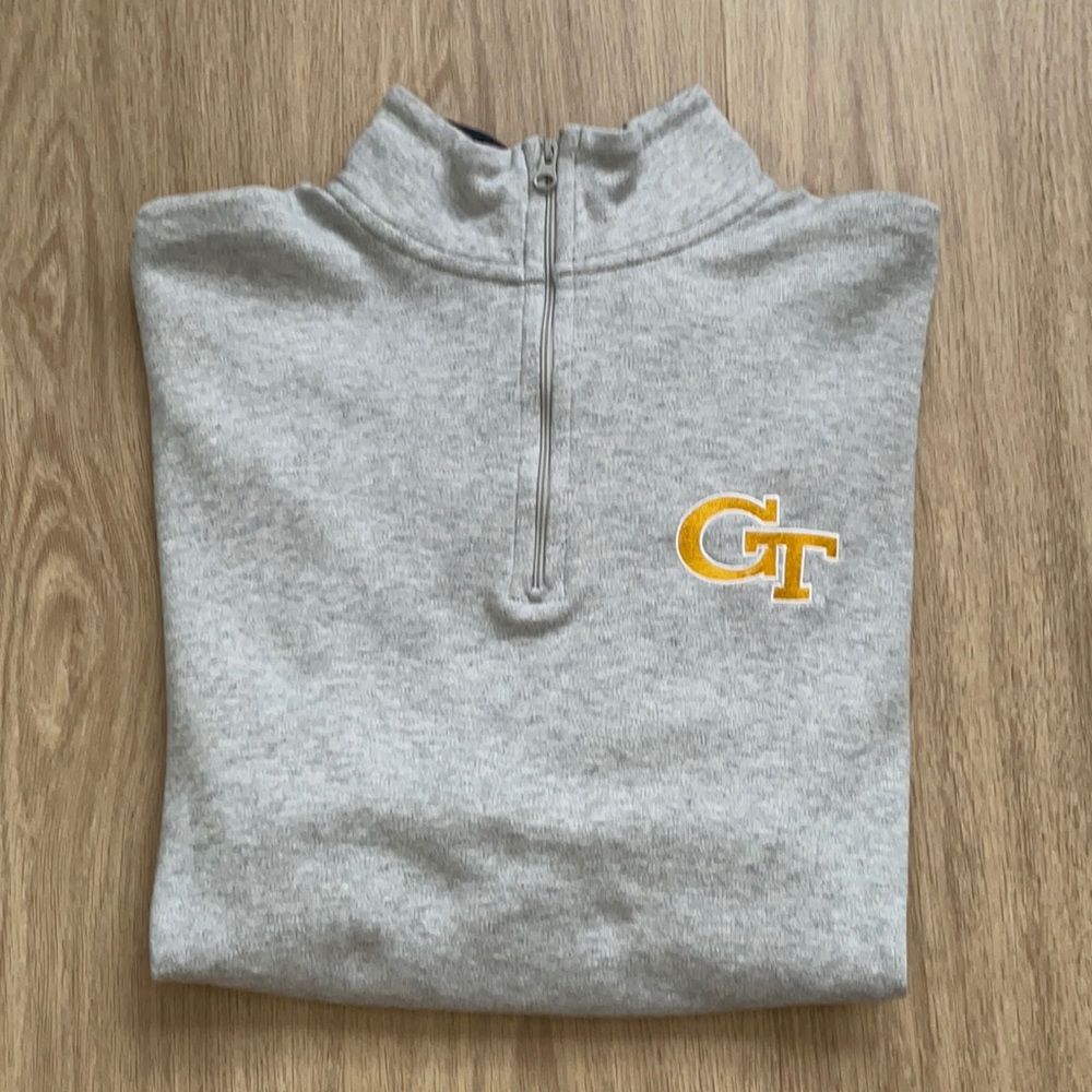 Men’s Vineyard Vines Georgia Tech Quarter Zip, Size Small